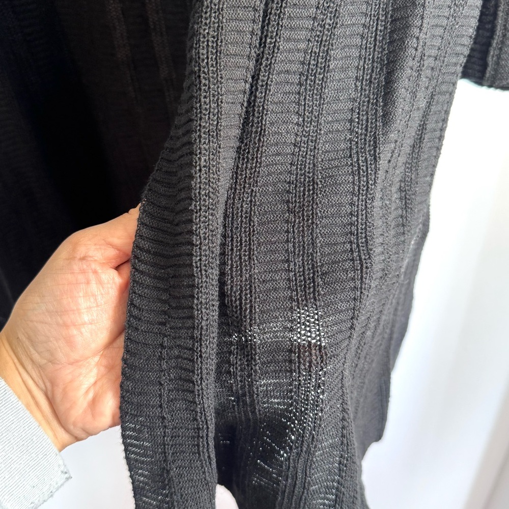 Eileen Fisher Organic Linen/Silk Oversized Lightweight Open Knit Cardigan Sz M - Picture 4 of 11